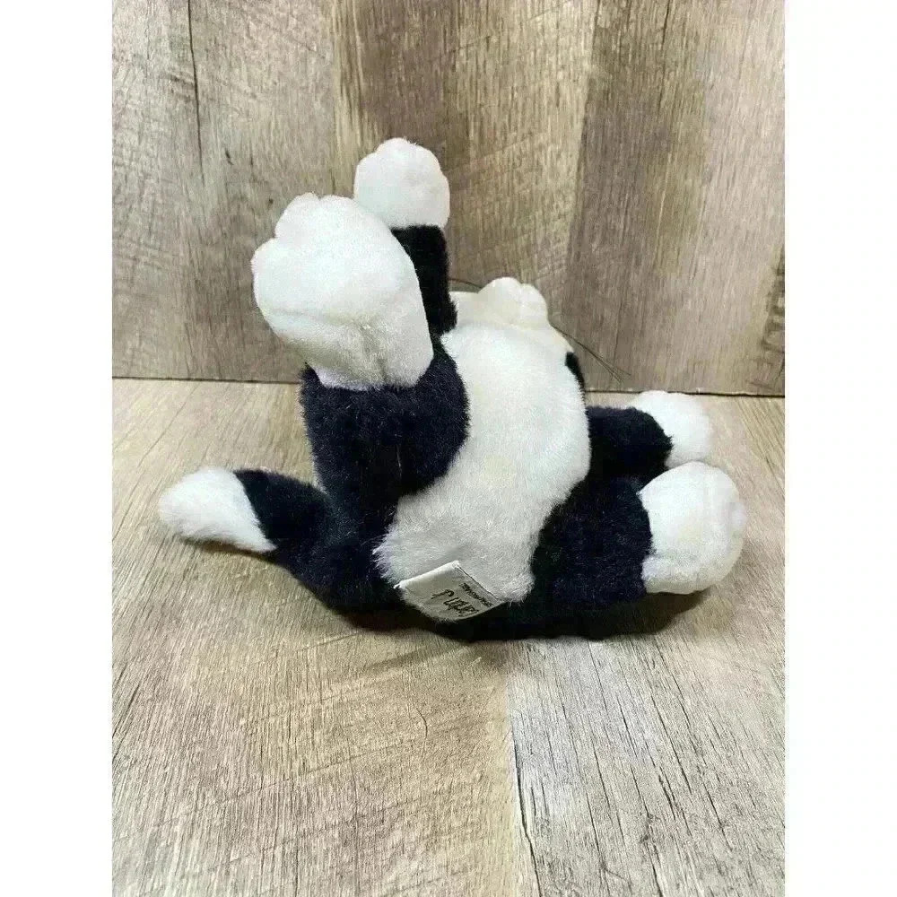 Vintage 80s Russ Caress Soft Pets Black White Cat #564 Plush Stuffed Carlton Jr - Picture 6 of 9